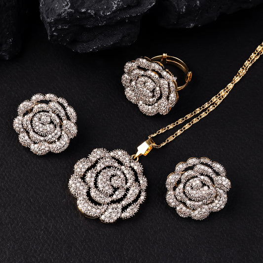 Gold polish diamond locket set, original juado work (3 yrs. warranty) | IA-675