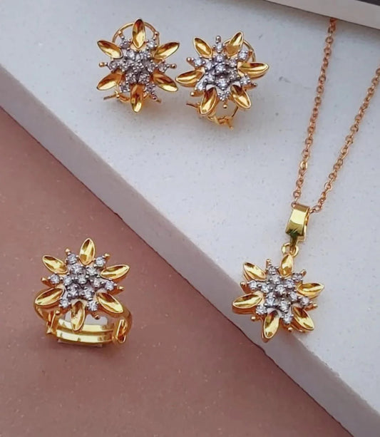 Handmade Locket set in Diamond Cut & Zircons | 22K Gold Polish(3 yr. Warranty) | jK092