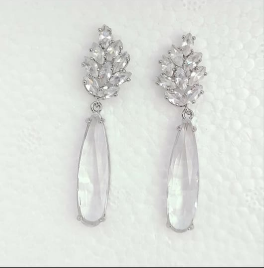 Stunning earrings with transparent original stone/br-79