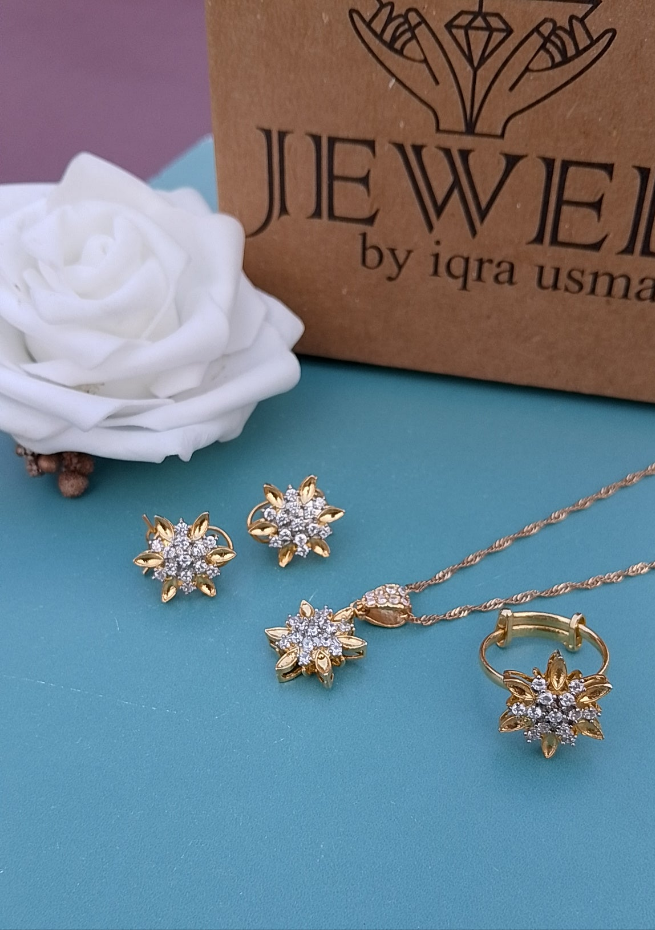 Handmade Locket set in Diamond Cut & Zircons | 22K Gold Polish(3 yr. Warranty) | jK092