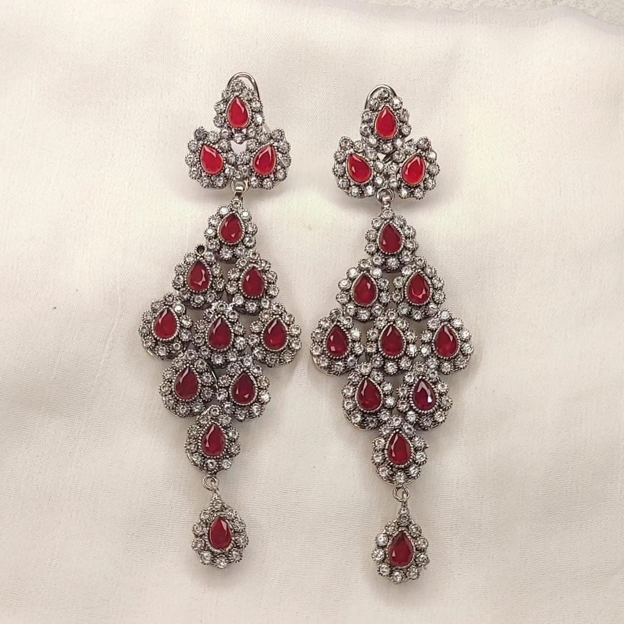 Gold polish Diamond cut  kanta style Big earrings, original judao work/qt-33