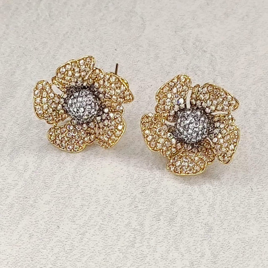 Gold polish studs with original stone/pr-99