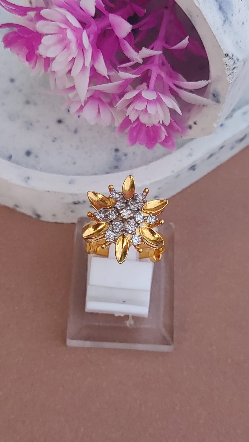 Diamond cut Zircon | judao ring | 22k gold polish | MR-101