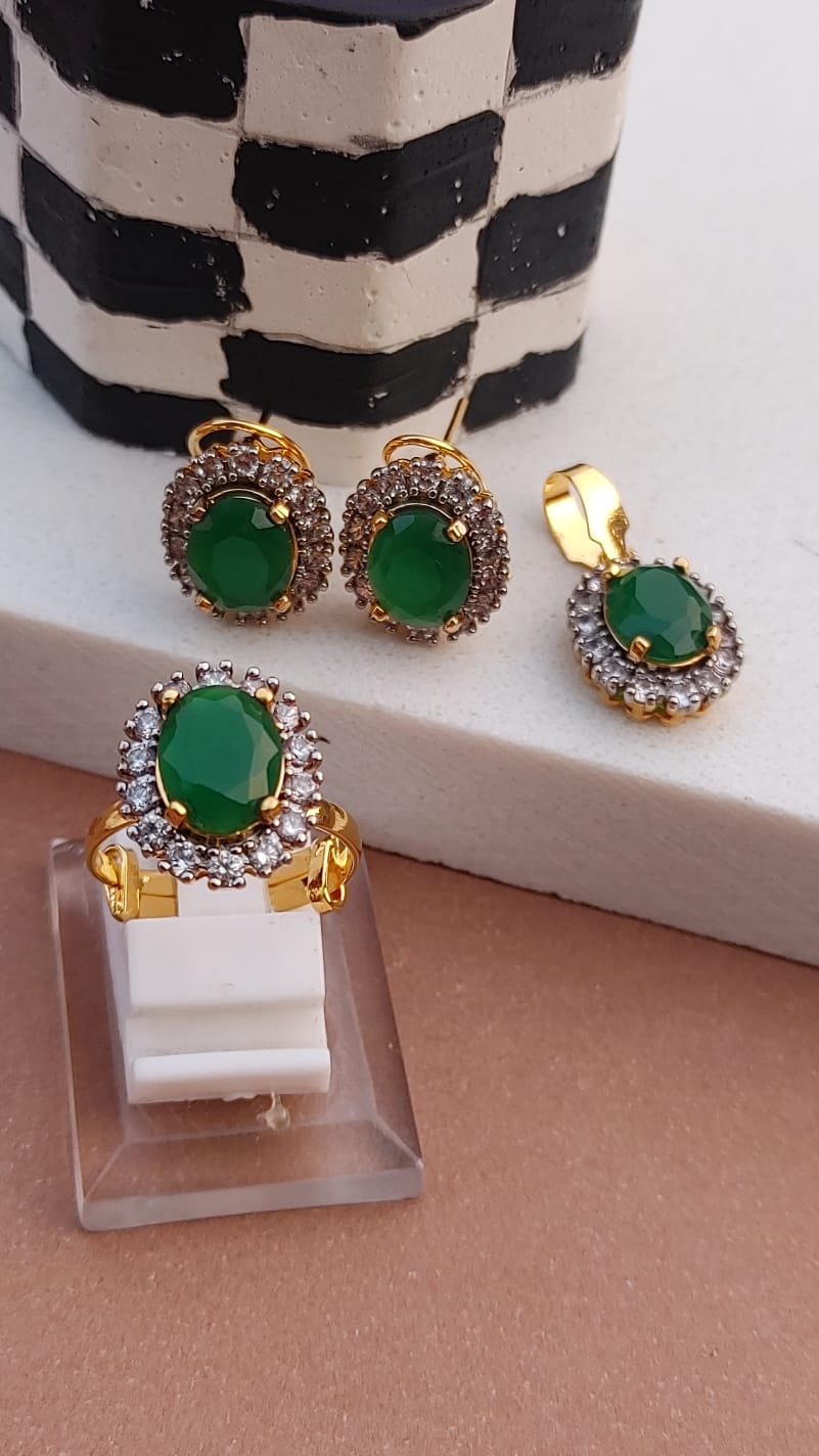 4 Colors | Zircon judao Locket Set with Stones | 22K Gold Plated(3 Yrs. Warranty) | ju-601