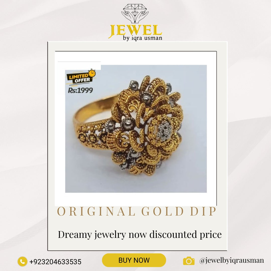 3D  ring 22k gold plated 3 year warranty ijk 910